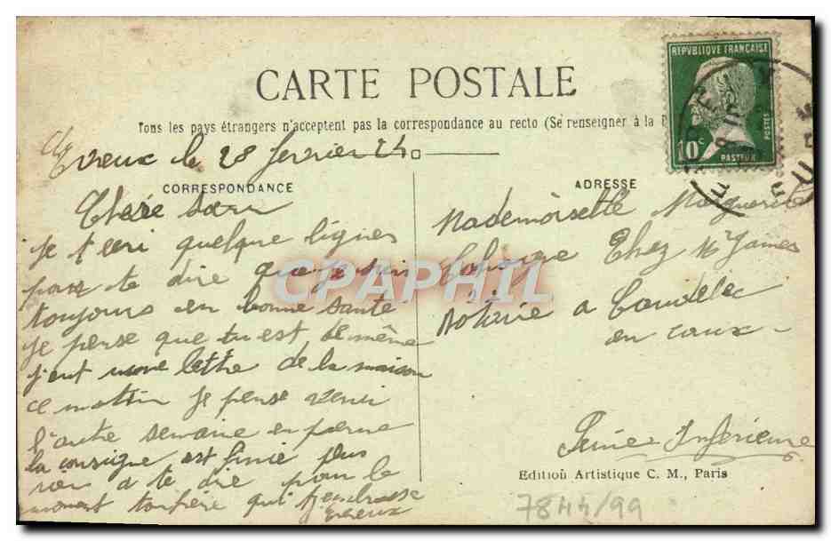CPA Evreux Monument Du Souvenir Francais Militaria — Rückseite