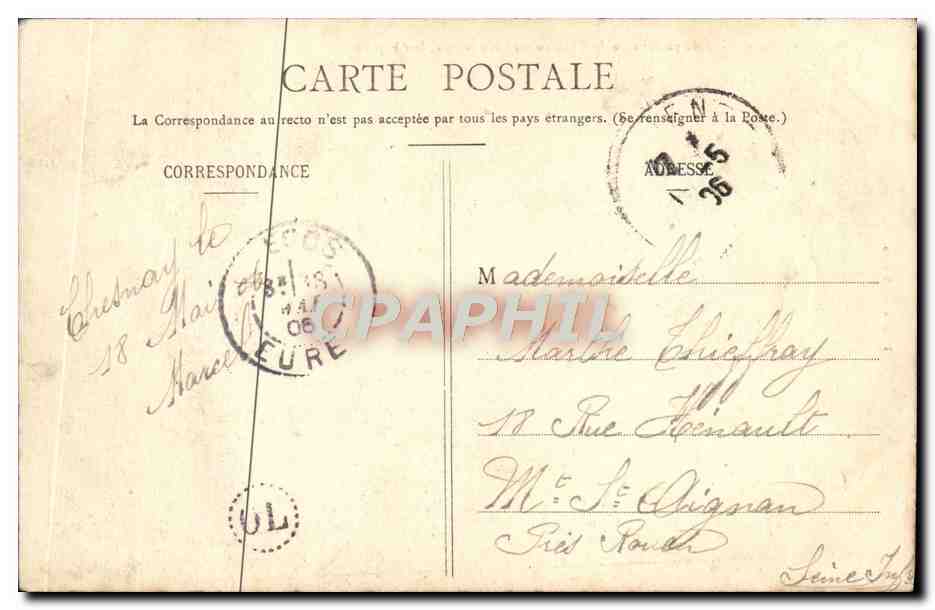 Environs d'Écos - Façade postérieure du Château du Chesnayes et la Chapelle - Phot. A. L. Vernon — Reverso