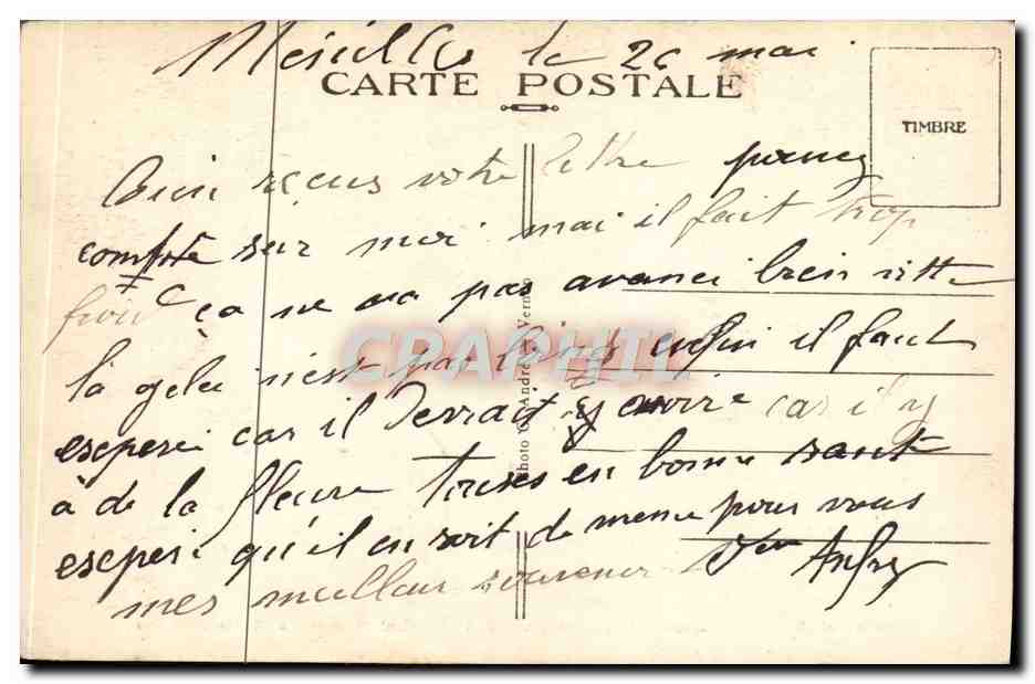 Cooherel (Eure) — La Ramière, dernière résidence de M. A. Briand, Ministre des Affaires Etrangères — Verso