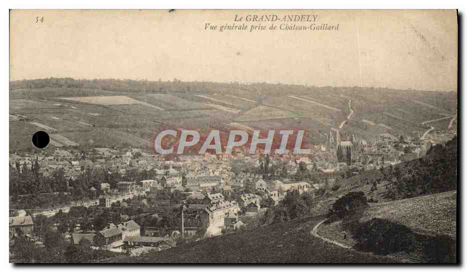 CPA Le Grand Andelys Vue Generale prise de Chateau Gaillard