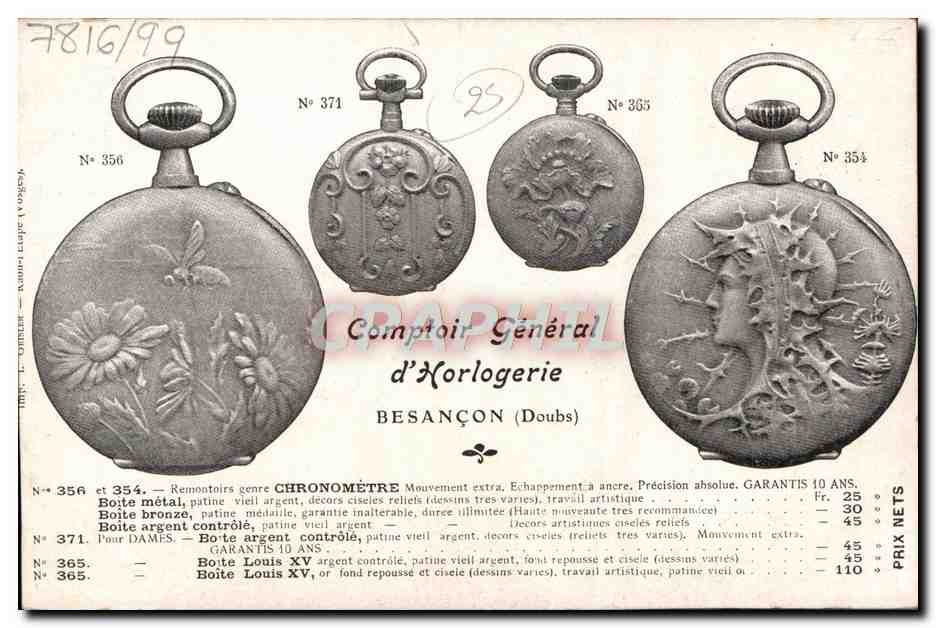 Besançon. Colonnes romaines — Comptoir général d'Horlogerie de Besançon — Reverso