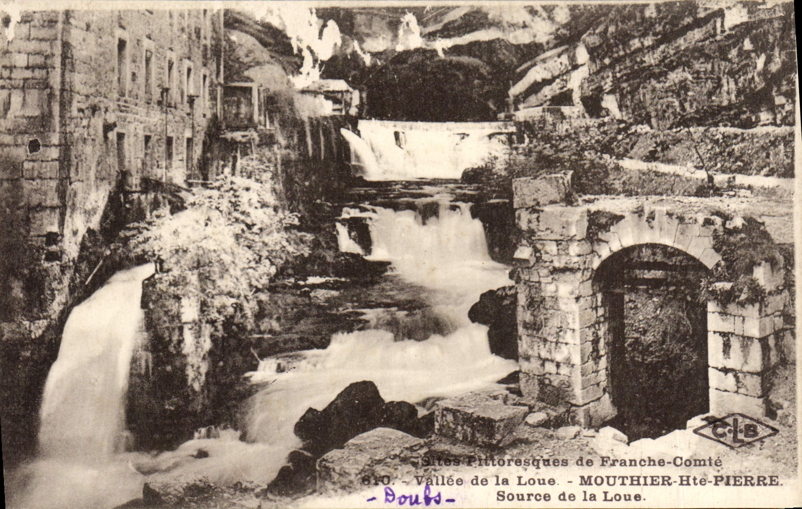 Source de la Loue — MOUTHIER-Haute-Pierre — Sites Pittoresques de Franche-Comté — C.L.B.