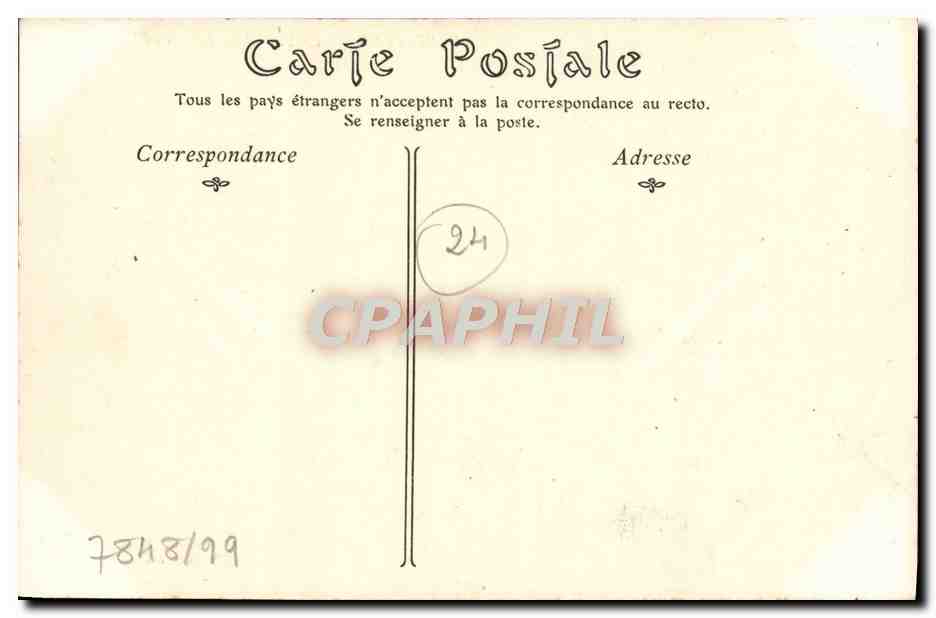 CPA Perigueux La Tour et les Jardins de Vesone — Rückseite