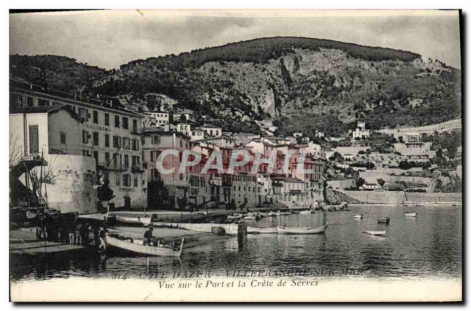 CPA Cote D'Azur Villefranche sur mer Vue sur le Port et la Crete de Serres