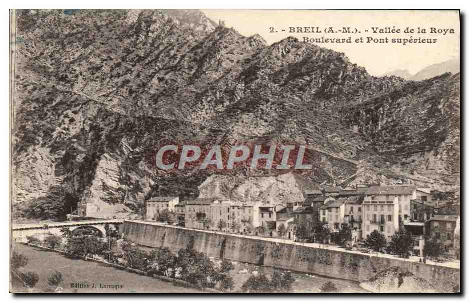 CPA Breil Vallee de la Roya Le Boulevard et Pont Superieur