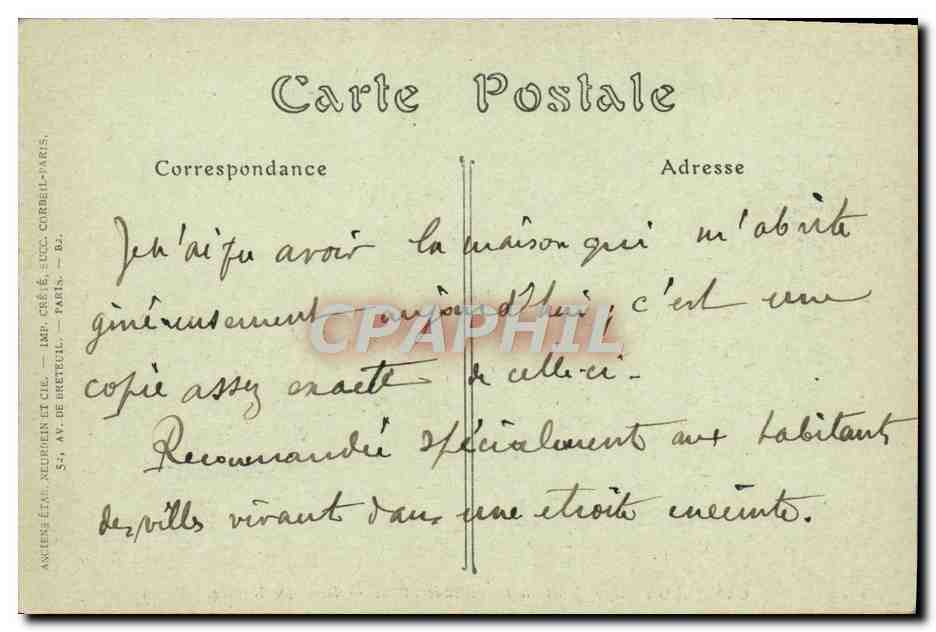 CPA Castillon Dans les Ruines — Rückseite