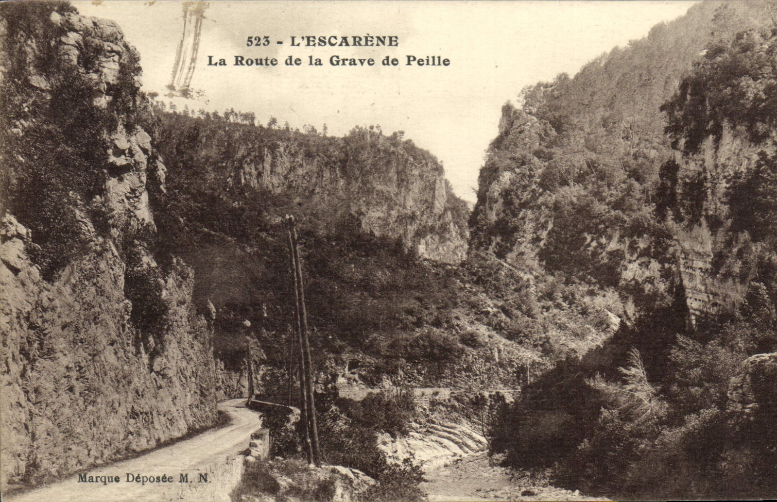 CPA L'Escarene La Route de la Grave de Peille