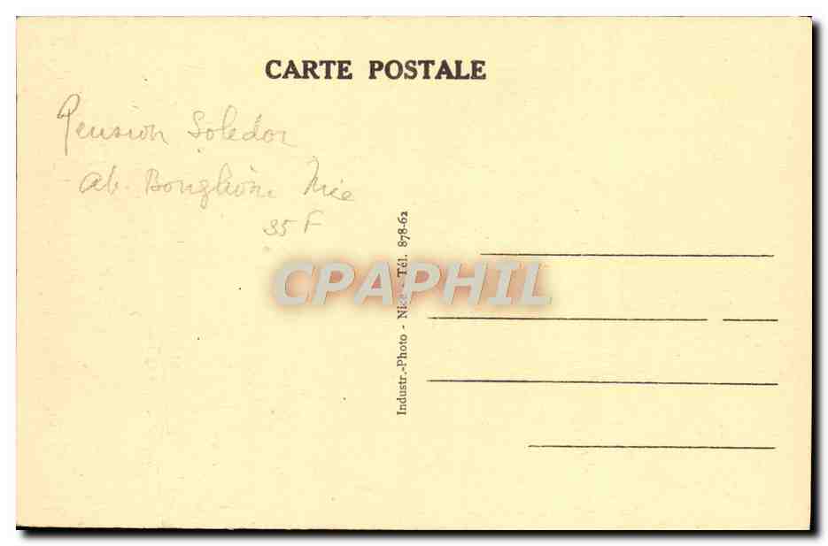CPA La Roseraie Hotel Villa Juan Les Pins Un coin d'ombre — Rückseite