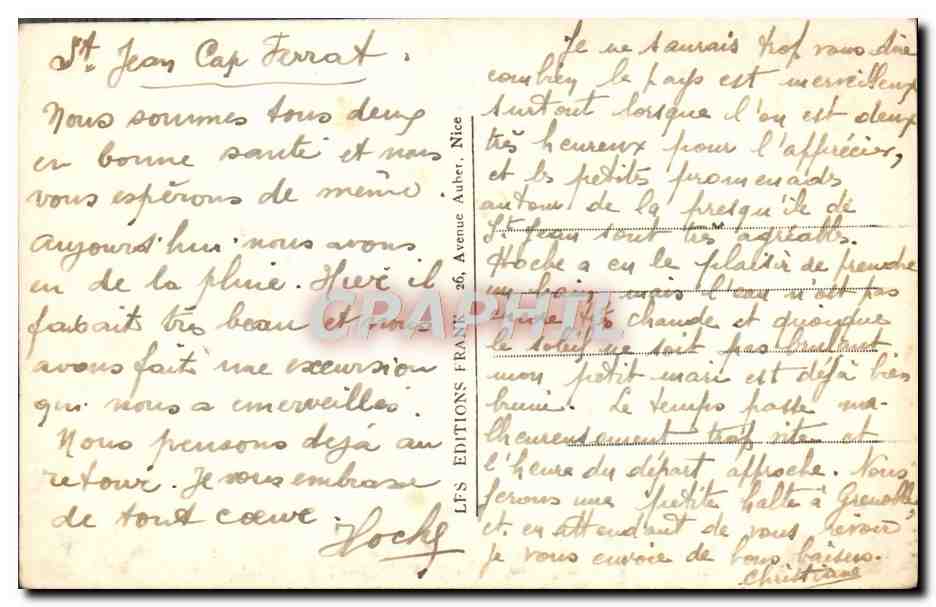CPA Monte Carlo Vu de Monaco — Rückseite