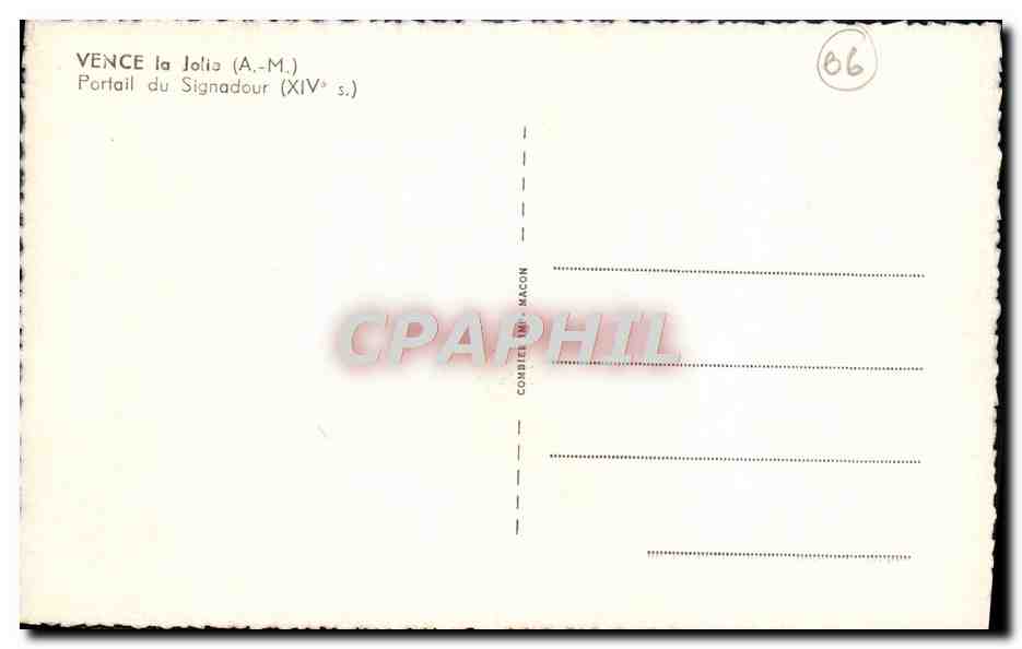 CPM Vence la jolie Portail du Signadour — Rückseite