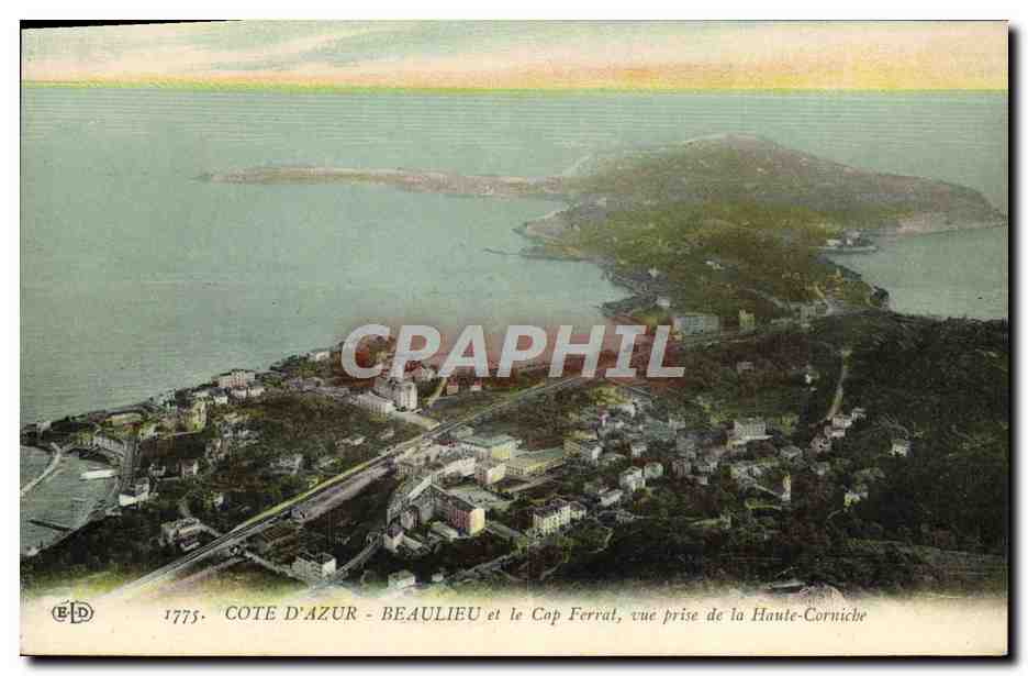 CPA Cote D'Azur Beaulieu et le Cap Ferrat vue prise de la Haute Corniche