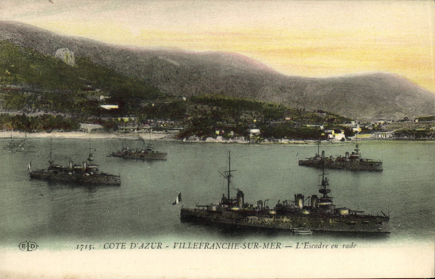 Côte d'Azur - Villefranche-sur-Mer — L'Escadre en rade — E.D. n°1715
