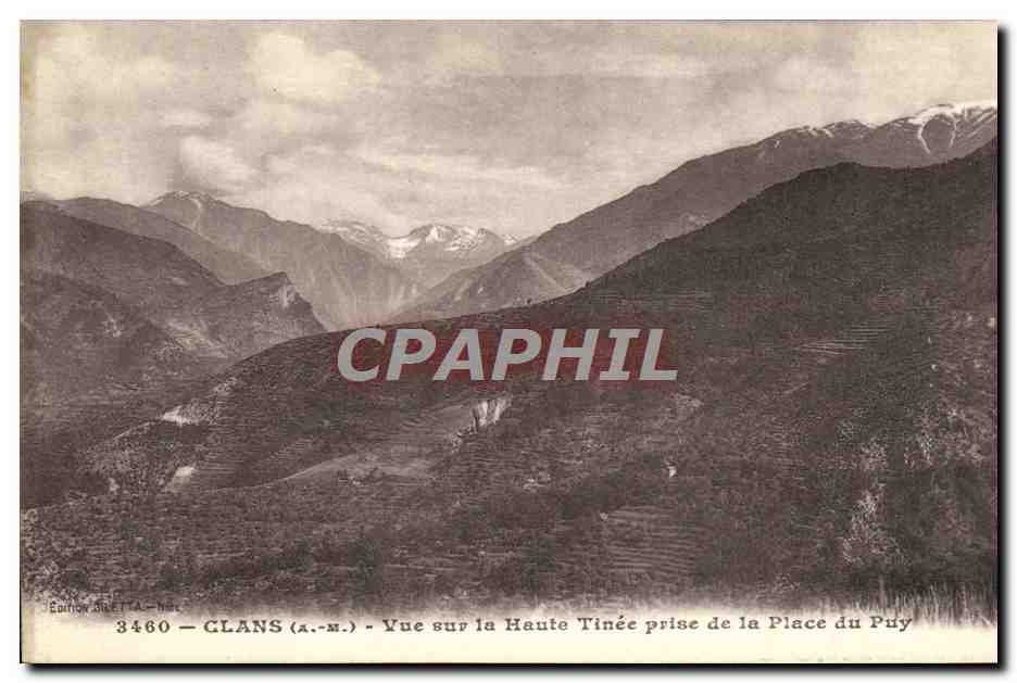 CPA Clans Vue sur la Haute Tinee prise de la Place du Puy