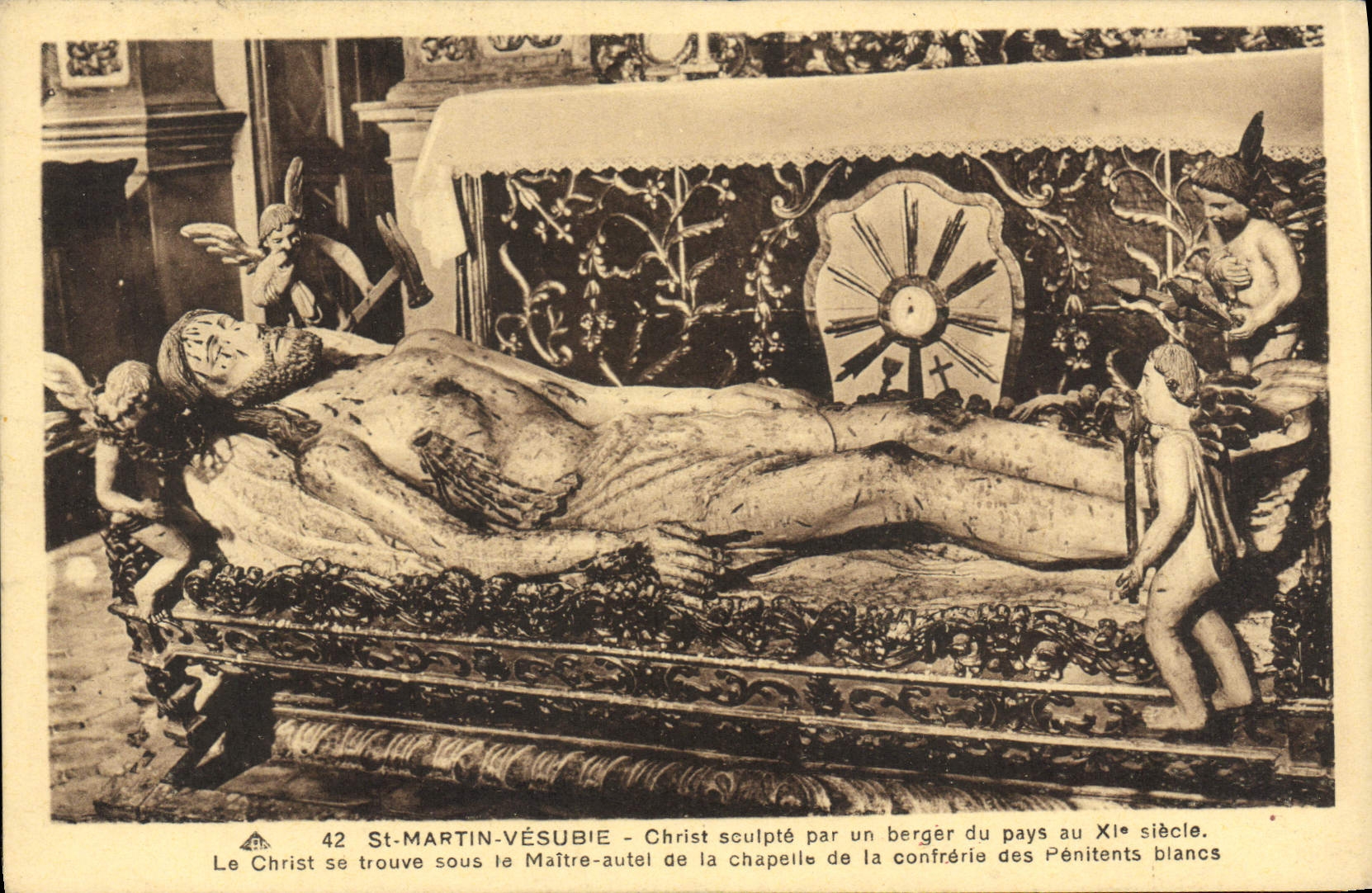 St-MARTIN-VÉSUBIE - Christ sculpté par un berger du pays au XIe siècle — éditeur non identifié, n° 42