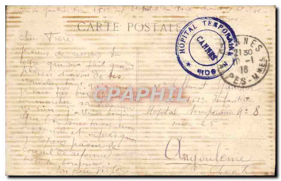 CPA Cote d'Azur a vol d'aeroplane de Cannes a Nice — Rückseite
