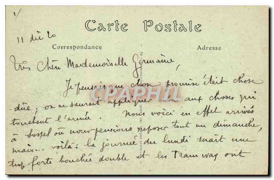 CPA Ligne du tram de Menton a Sospel Le Vieux du Caramel et la Vallee du Carel — Rückseite
