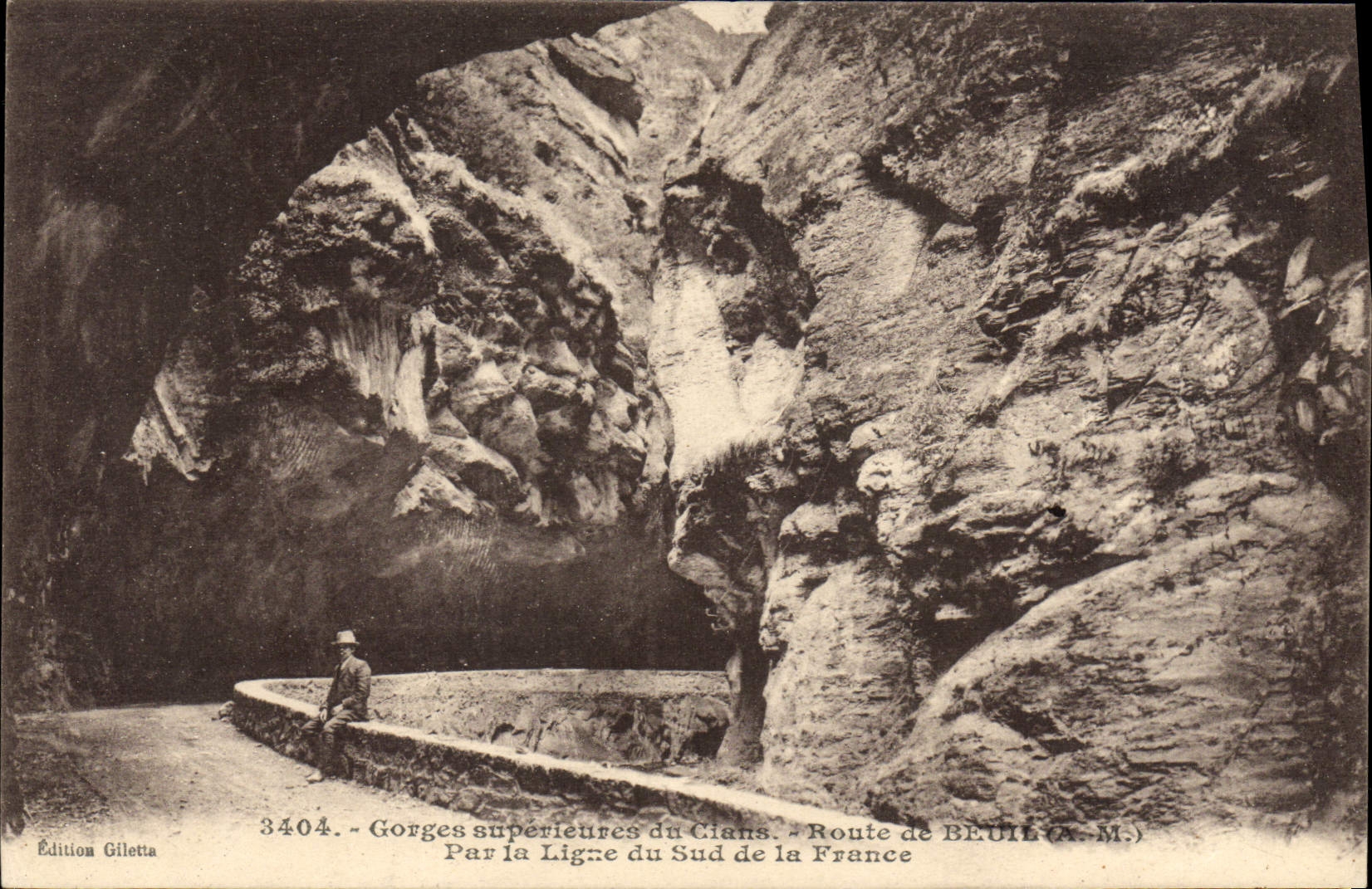 CPA Gorges superieures du Cians Route de Beuil Par la ligne du sud de France 