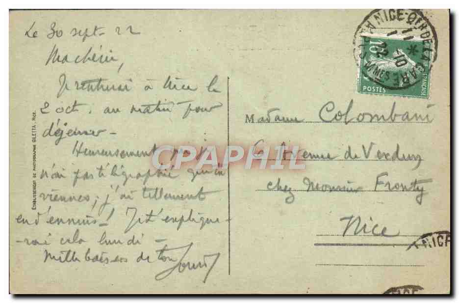 CPA Touet De Beuil Gorges du Cians Ligne du Sud de la France — Verso