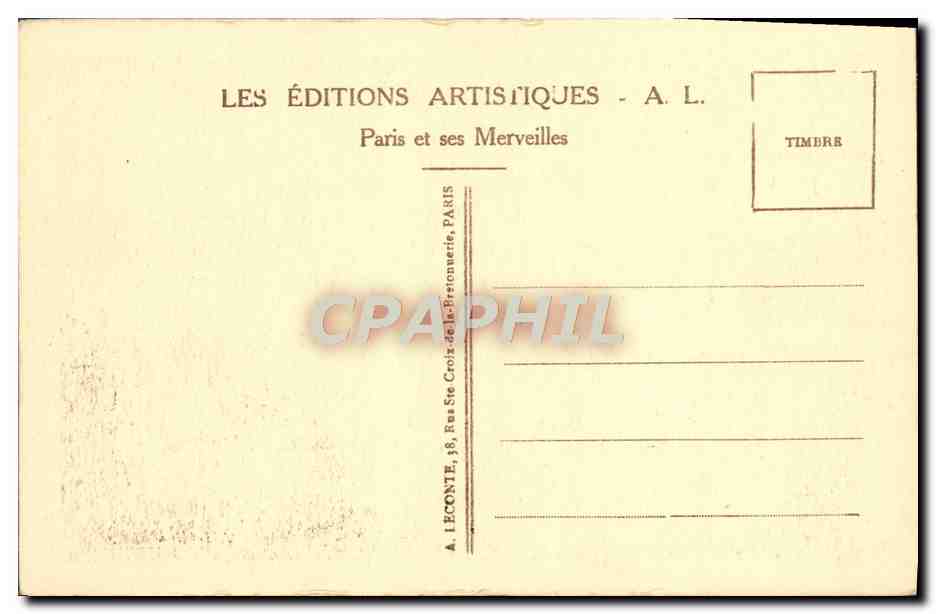 Palais de Versailles — Intérieur de la Chapelle — Éditions Artistiques A. L. — Verso