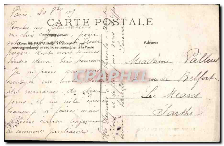 Saint-Germain-en-Laye — Le Musée - Salle XVI — Éditeur : Dépin, n°75 — Verso