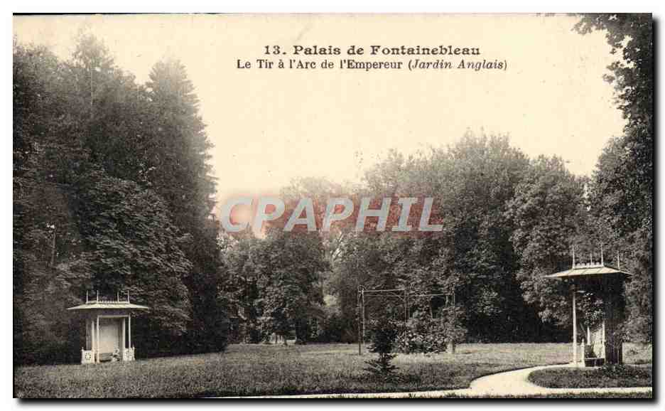 Palacio de Fontainebleau — El Tiro con Arco del Emperador (Jardín Inglés) — Imp. Fotomecánica VTIÉNARD - Fontainebleau