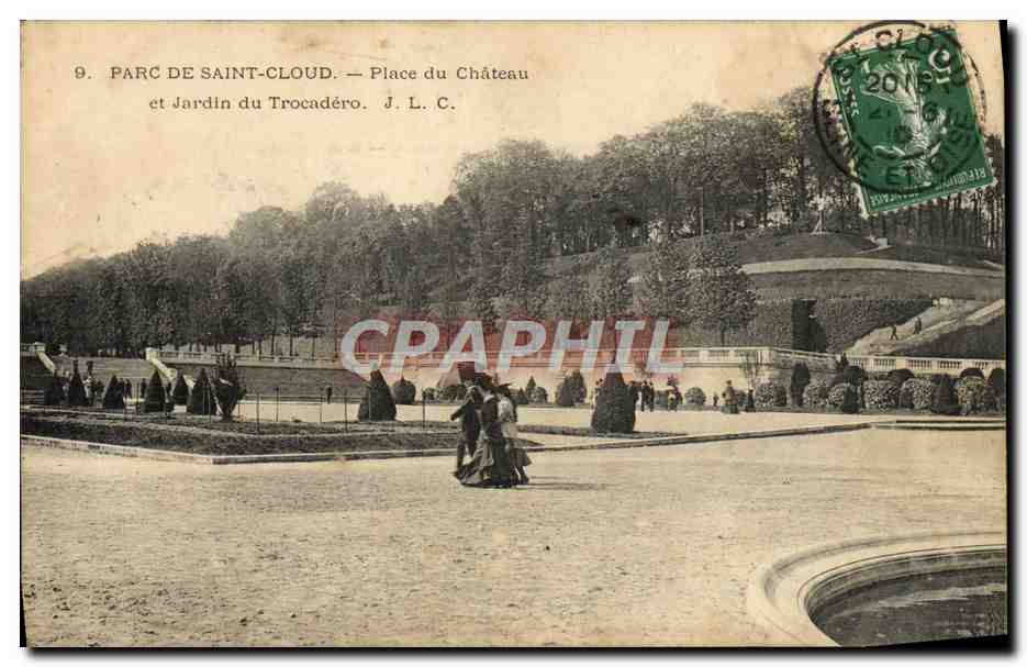CPA Parc De Saint Cloud Place du Chateau et jardin du Trocadero