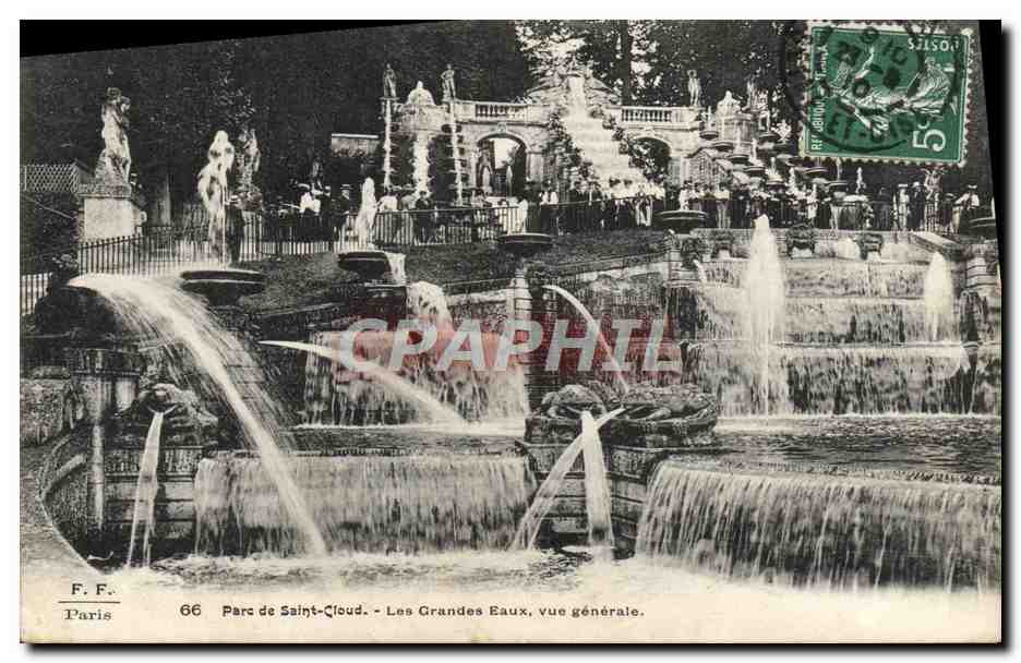 CPA Parc De Saint Cloud Les Grandes Eaux vue generale