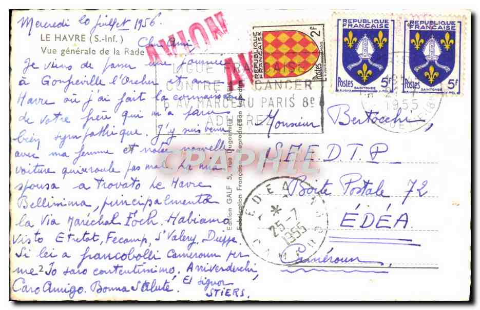 CPM Le Havre Vue Generale de la Rade — Verso