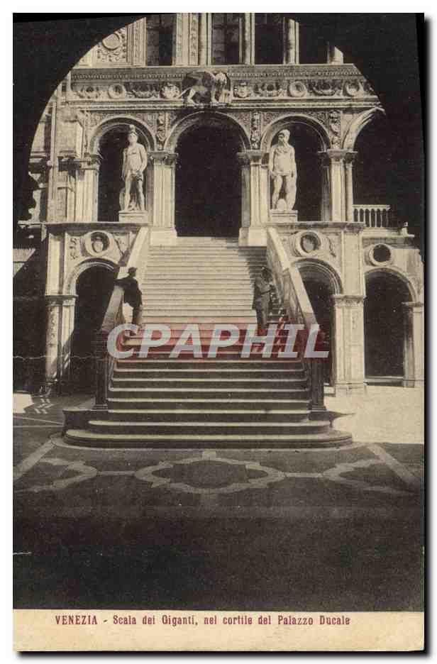 CPA Venezia Seala dei Giganti nel cortile del palazzo Ducale