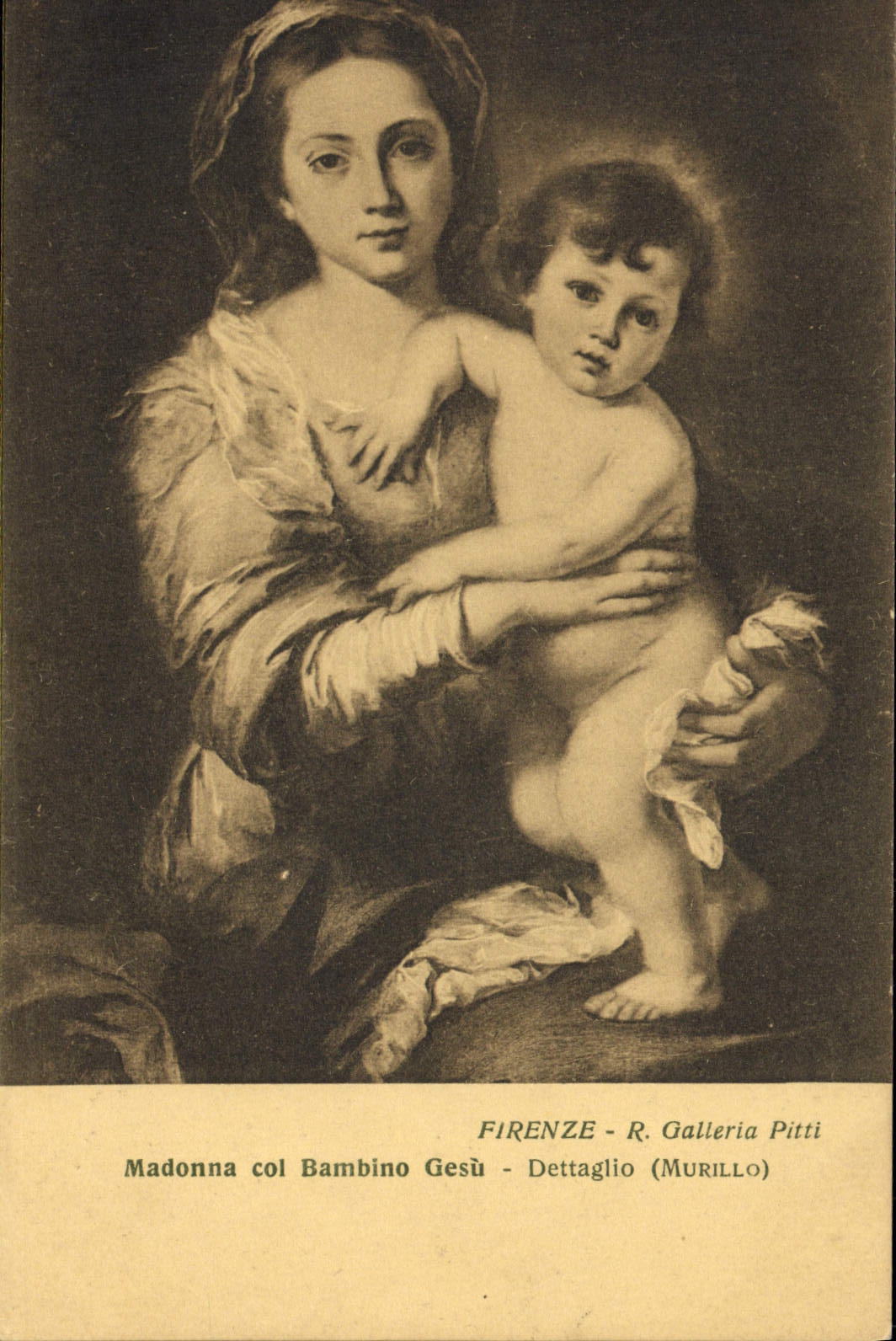 CPA Firenze Madonna col Bambino Gesu Dettaglio Murillo