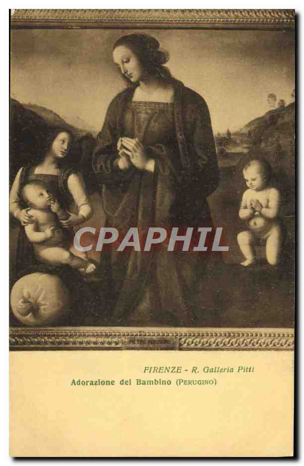 CPA Firenze Adorazione del Bambino Peugino Galleria Pitti