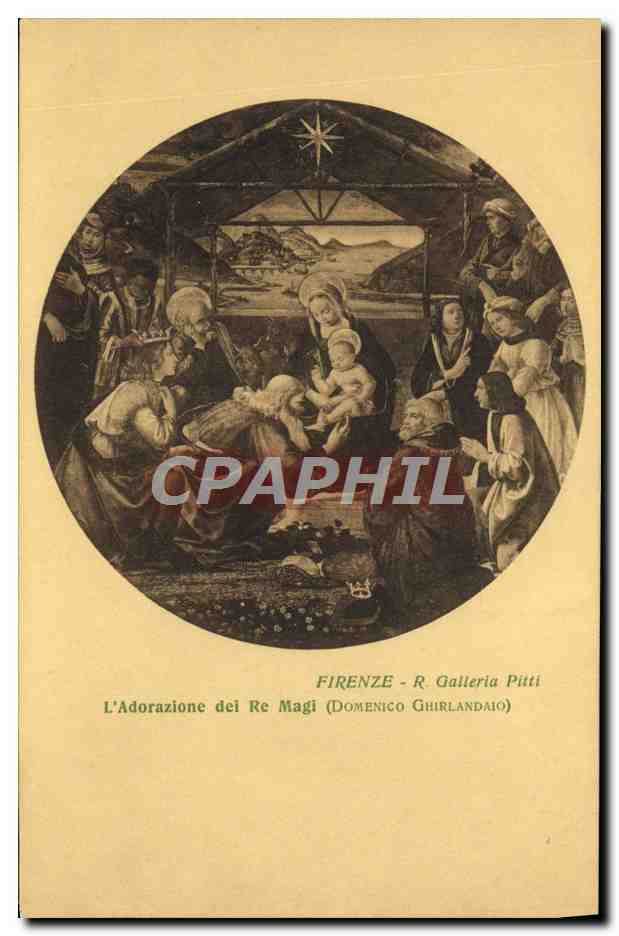 CPA Firenze L'Adorazione del Re Magi Domenico Ghirlandaio Galleria Pitti