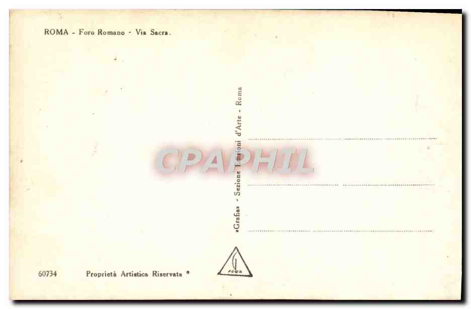 CPA Roma Foro Romano Via Sacra — Rückseite