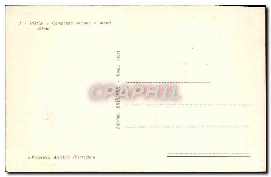 CPA Roma Campagna Romana E Monti Albani — Rückseite