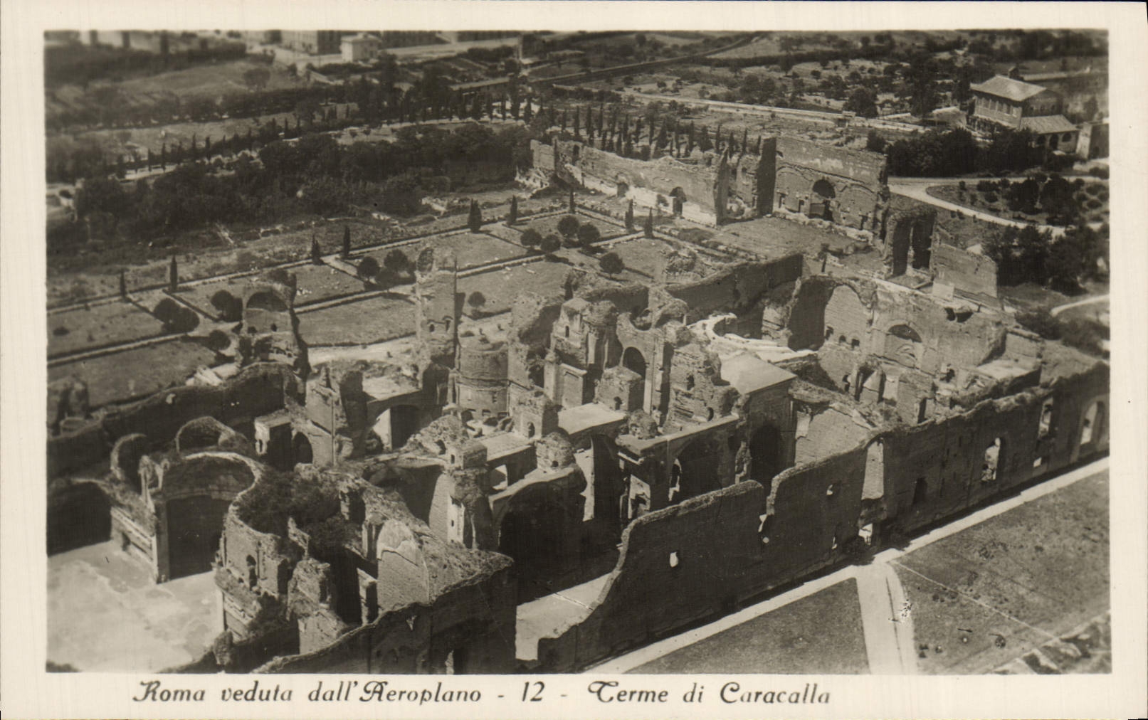 CPA Roma Veduta Dall'Aeroplano Lerme Di Caracalla