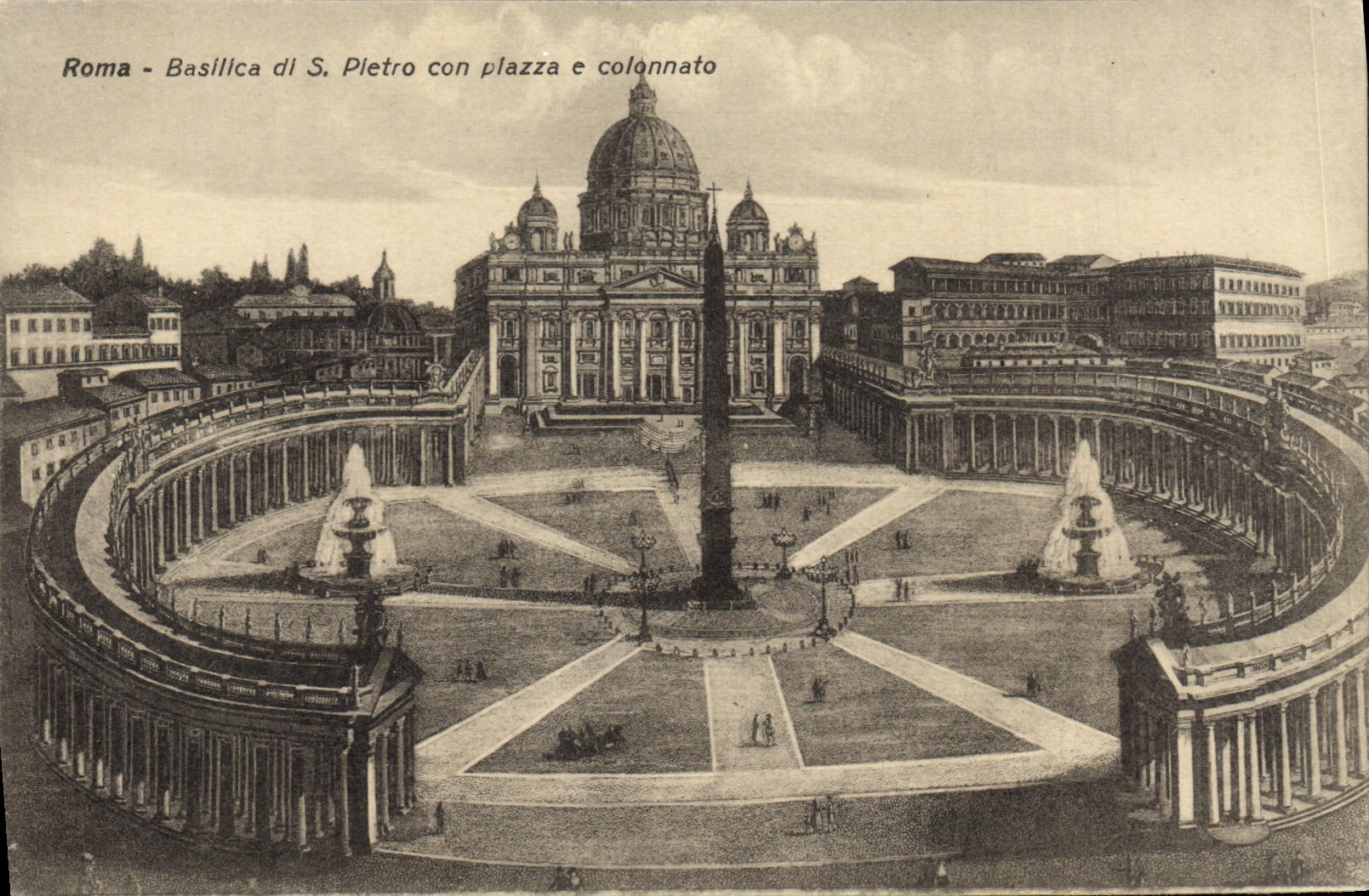 CPA Roma Basilica Di S Pletro Con Plazza E Colonnato