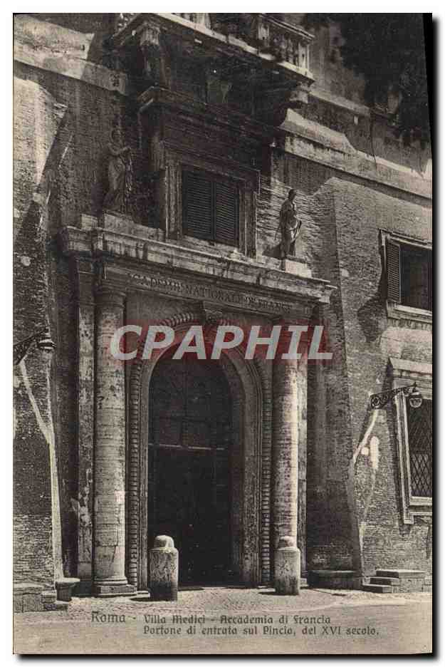 CPA Roma Villa Medici Accademia Di Francia Portone Di Entrata Sul Pincio
