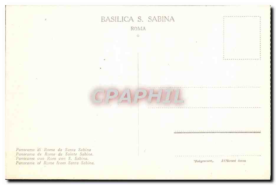 CPA Roma Vue sur Rome Sa Sabina  — Rückseite