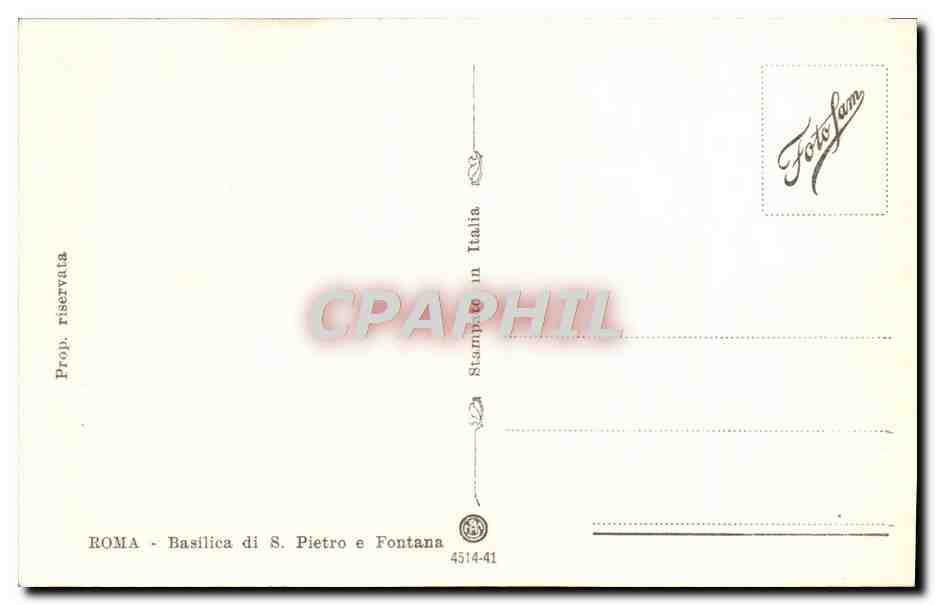 CPA Roma Basilica Di s Pietro A Fontana — Rückseite