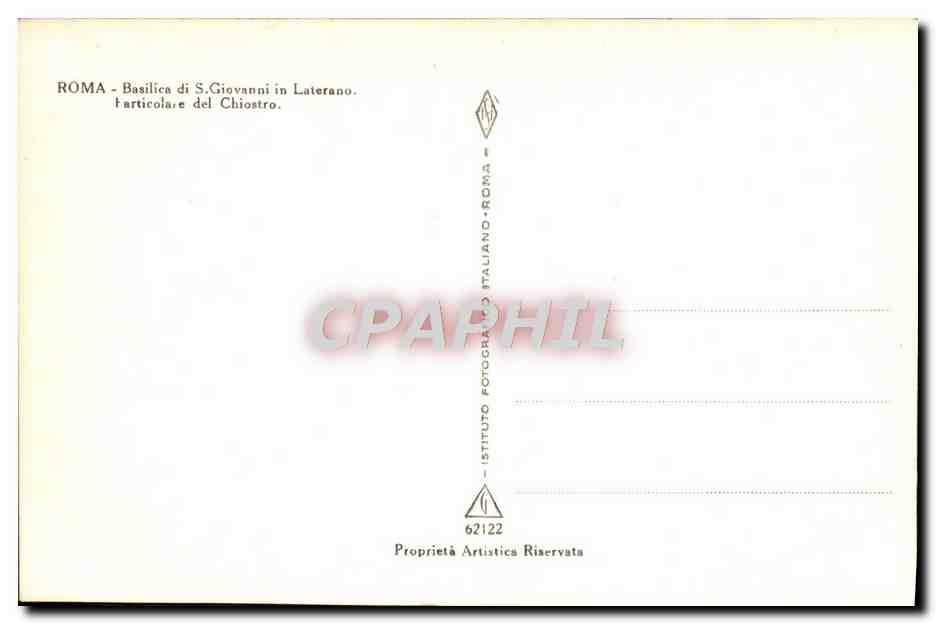 CPA Roma Basilica Di S Giovanni In Laterano Farticolare Del Chiostro — Rückseite