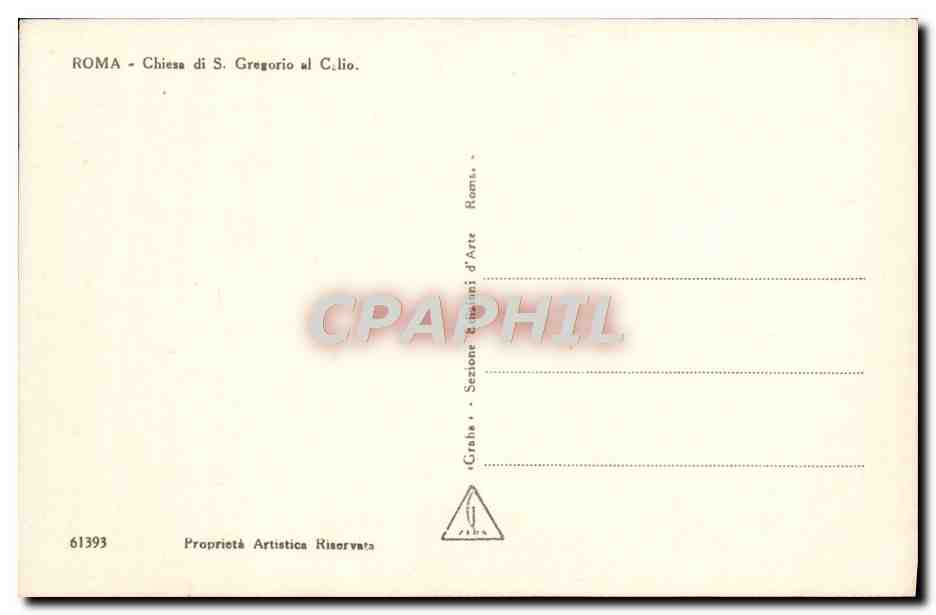 CPA Roma Chiesa Di S Gregorio Al Monte Celio — Rückseite