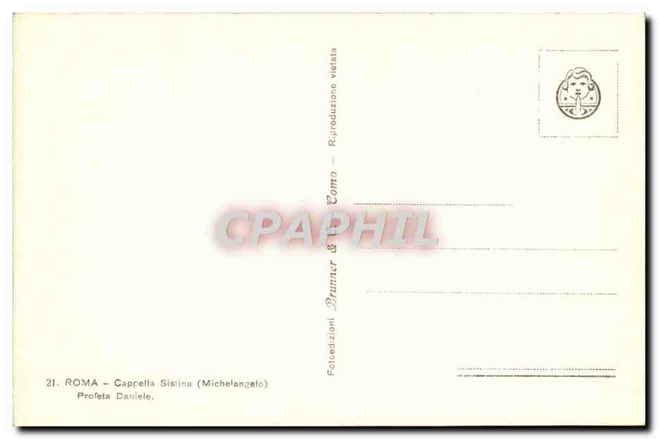 CPA Roma Cappella Sistina Profeta Daniele Michelangelo — Rückseite