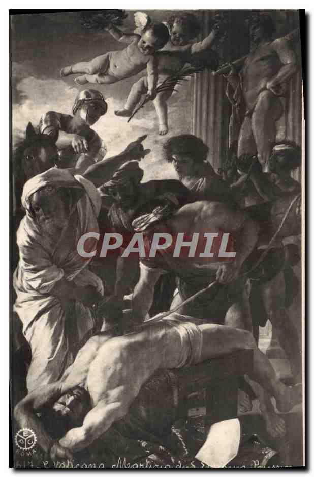 CPA Roma Vaticano Martirio di S Erasnmus Poussin