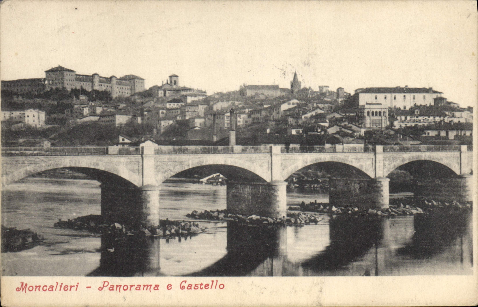 CPA Moncalieri Panorama e Castello