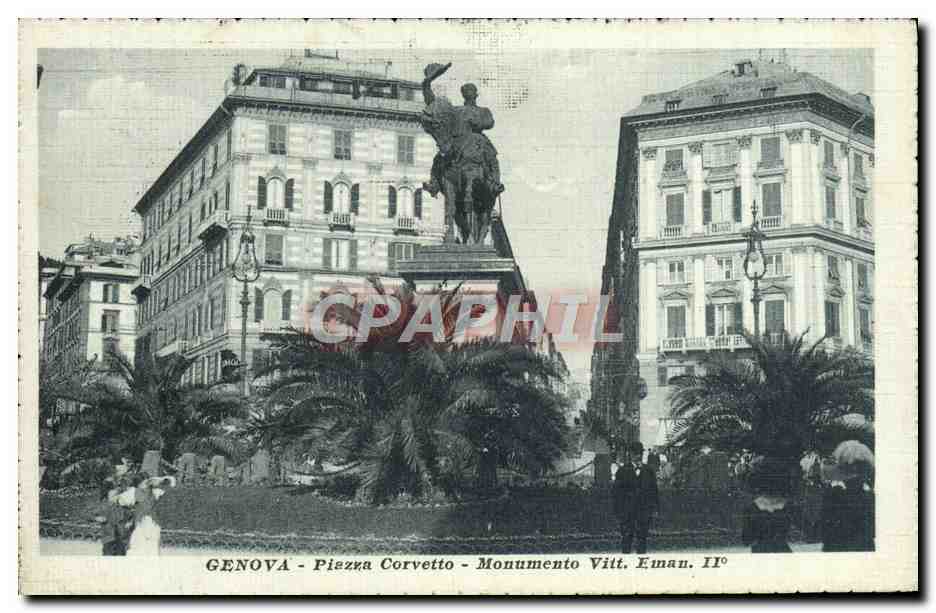 CPA Genova Piazza Corvetto Monumento Vitt Eman II