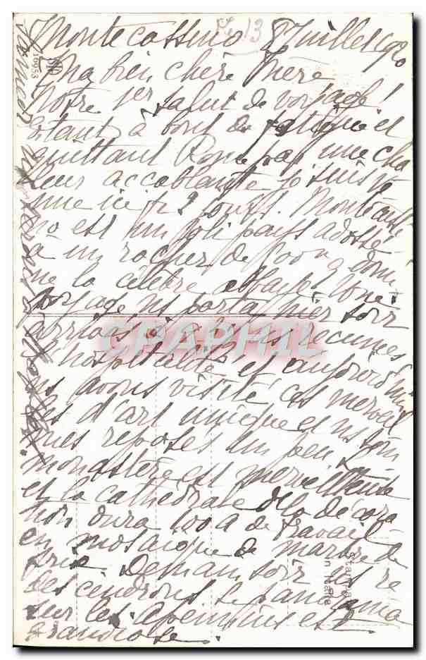 CPA Badia Di Montevassino Tomba Di Benedetto e cattedrale dell Organo — Rückseite