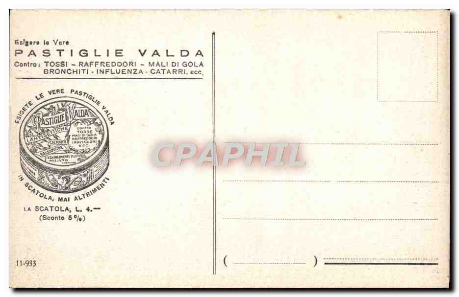 CPA Torino Lo Stadio Mussolini Stade Pastiglie Valda — Rückseite