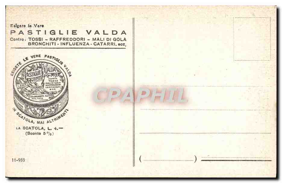 CPA Venezia Ponte Littorio Pastiglie Valda — Rückseite