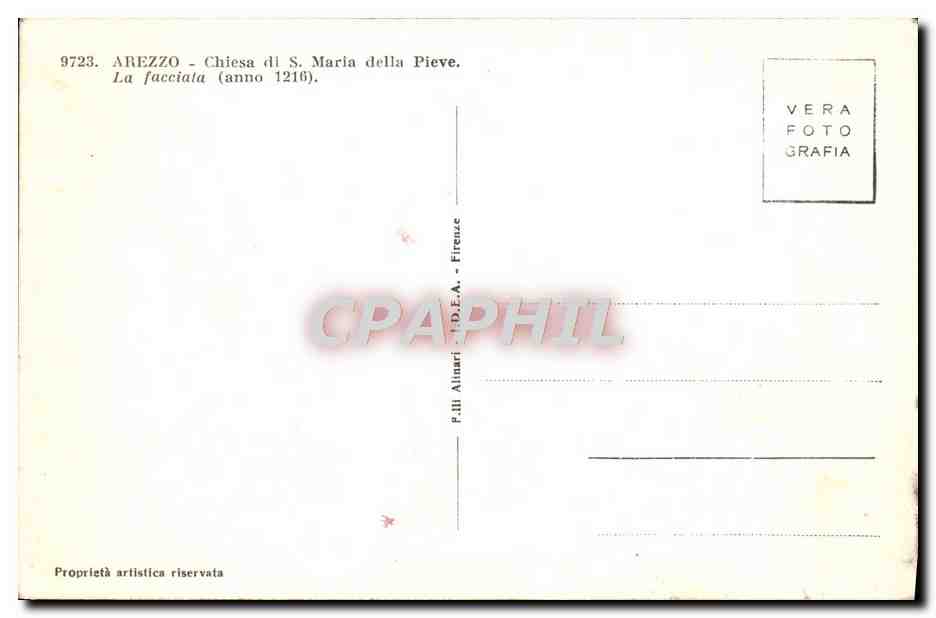 CPA Arezzo Chiesa di S Maria della Pieve La facciata — Rückseite