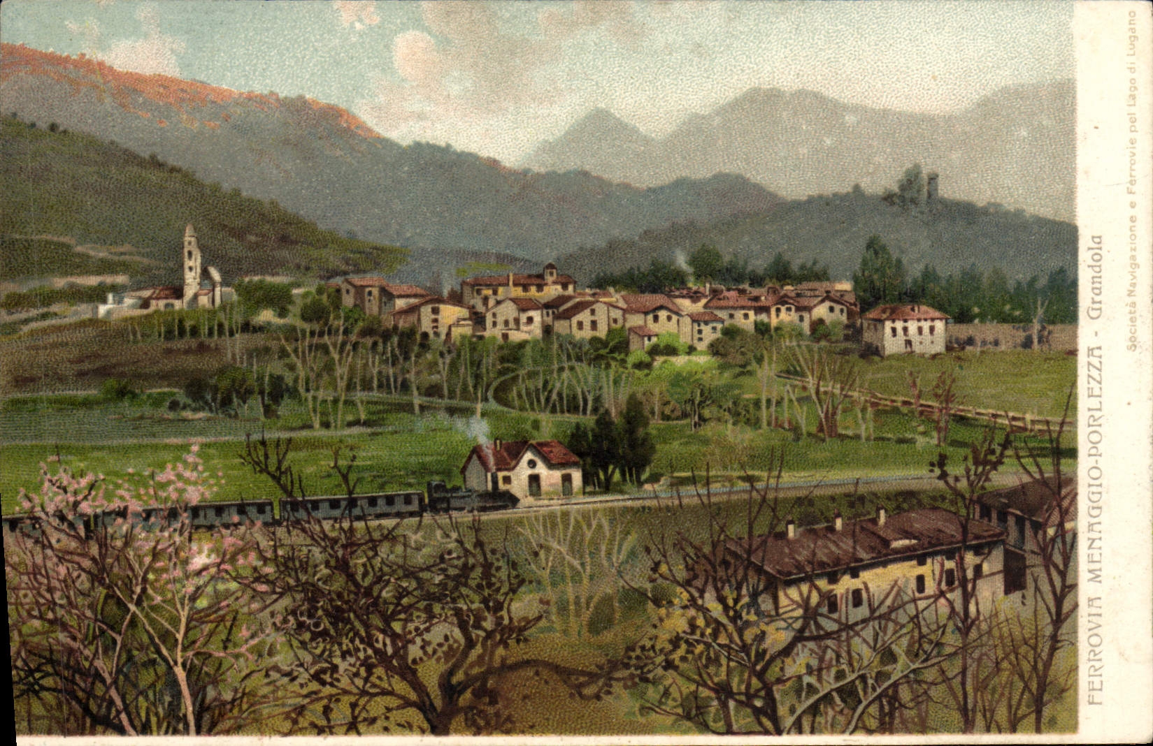 CPA Ferrovia Managgio Porlezza Grandola 